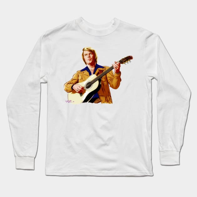 Glen Campbell - An illustration by Paul Cemmick Long Sleeve T-Shirt by PLAYDIGITAL2020